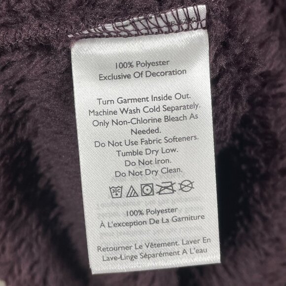NEW Eddie Bauer Jacket Womens Large purple plush knit 1/4 zip pull over - Picture 7 of 10